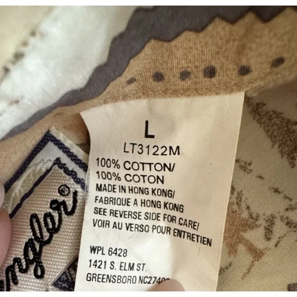 Wrangler Western Wear Cotton Long Sleeve Shirt‎ L Wolf Fox Cowgirl Horsegirl - Picture 11 of 16